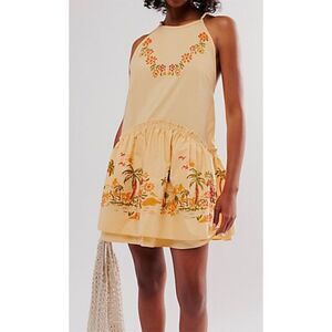 NWT free people apricot combo mini dress size medium $128 sold out!!